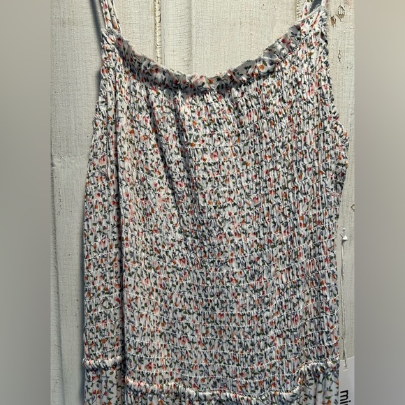 NWT Floral Tiered Maxi Dress With Ruched Top Mini Chica - Picture 2 of 8